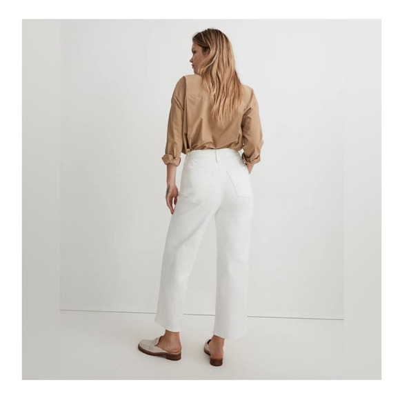NWT Madewell The Petite Perfect Vintage Wide-Leg Crop Jean in Tile White Sz 31P - Picture 6 of 13